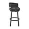 Armen Living Lorin 26" Counter Height Swivel Bar Stool in Black Finish and Black Faux Leather LCLRBABLBL26 - alternate 9